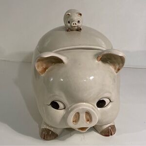 Vintage Otagiri Sow and Piglet Cookie Jar Stamp on Bottom “Otagiri 1979”